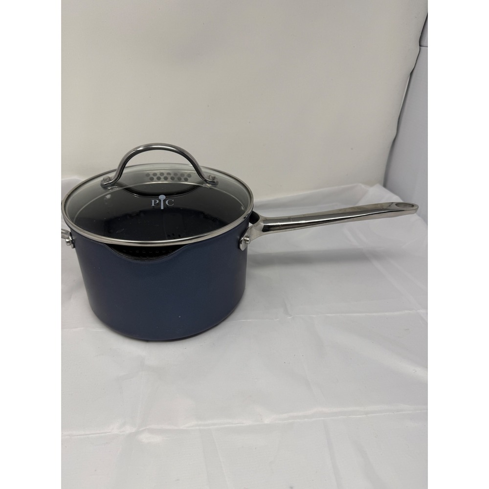 Pampered Chef Brilliance 4qt‎ sauce pan with Straining Lid Nonstick